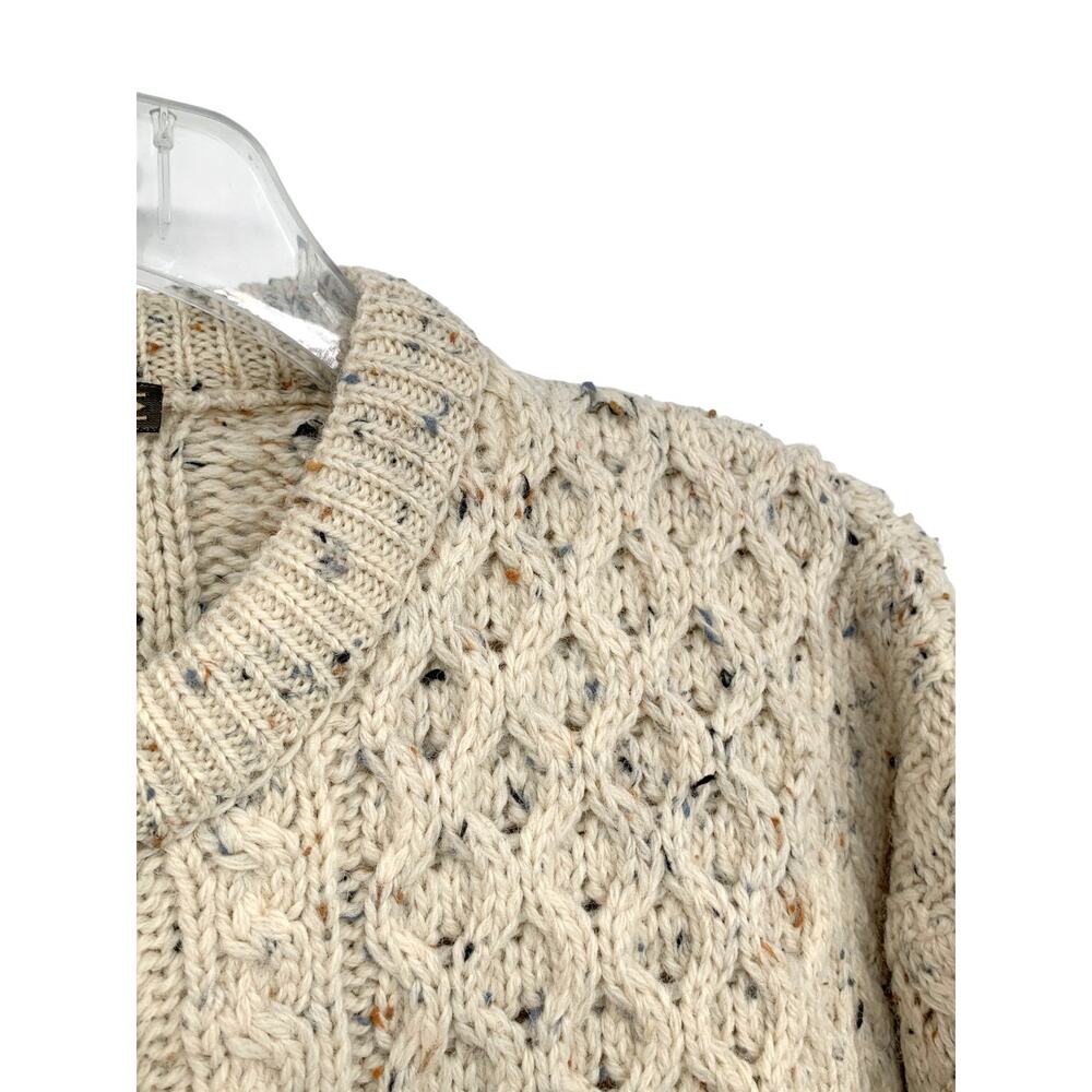 Vintage Inis Crafts Fisherman Cardigan Sweater 100% Wool Womens M - Picture 4 of 9